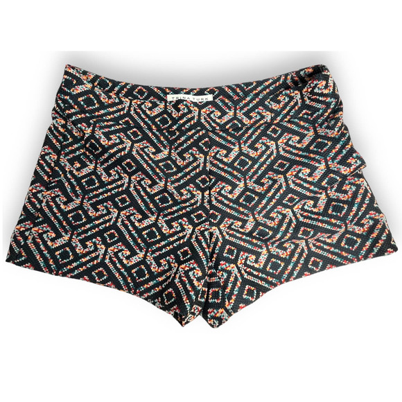 Trina Turk Corbin Flat Front Shorts | Sz 4, Multi Navy Jacquard - Picture 4 of 13